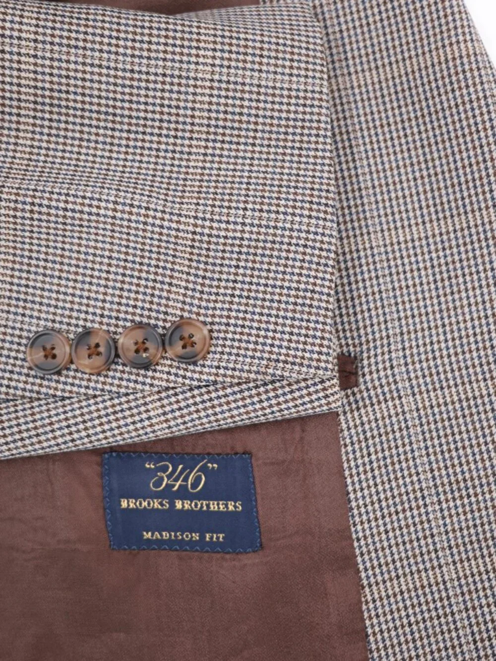 Brooks Brothers Sport Coat Mens 43R Madison Fit Windowpane houndstooth Wool